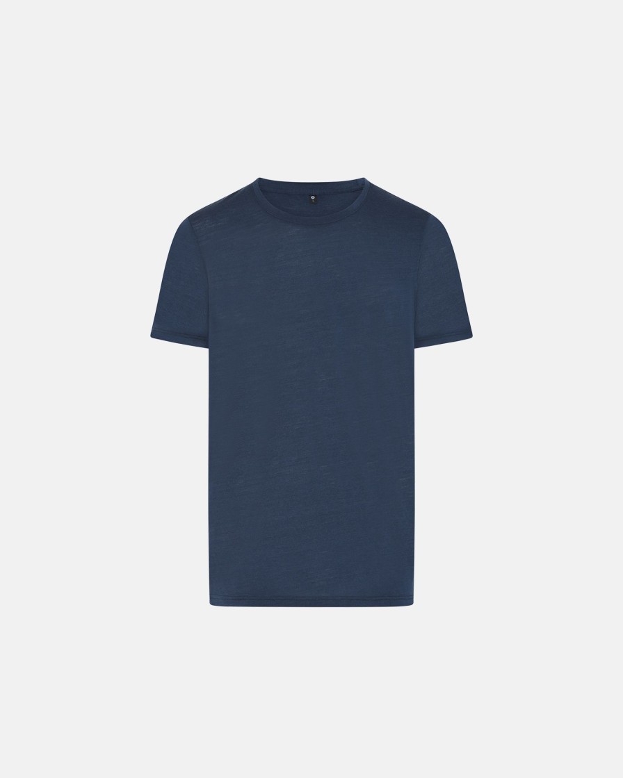 Mand JBS of Denmark T-Shirts | T-Shirt|100% Okologisk Gots Uld|Navy