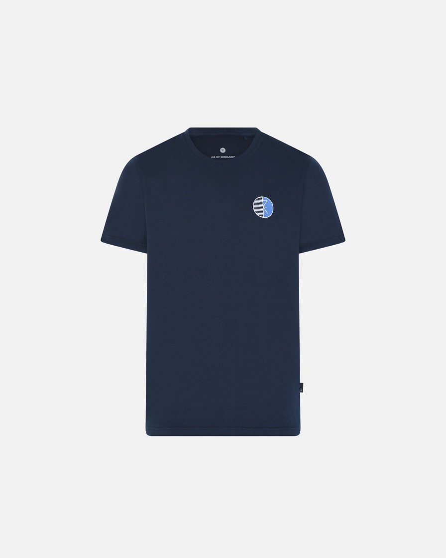 Mand JBS of Denmark T-Shirts | T-Shirt O-Hals|100% Okologisk Bomuld|Navy