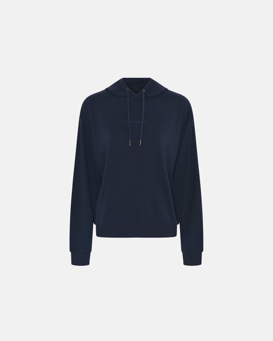 Kvinde JBS of Denmark Sweatshirts | Sweat Hoodie Med Logo|Bambus|Navy