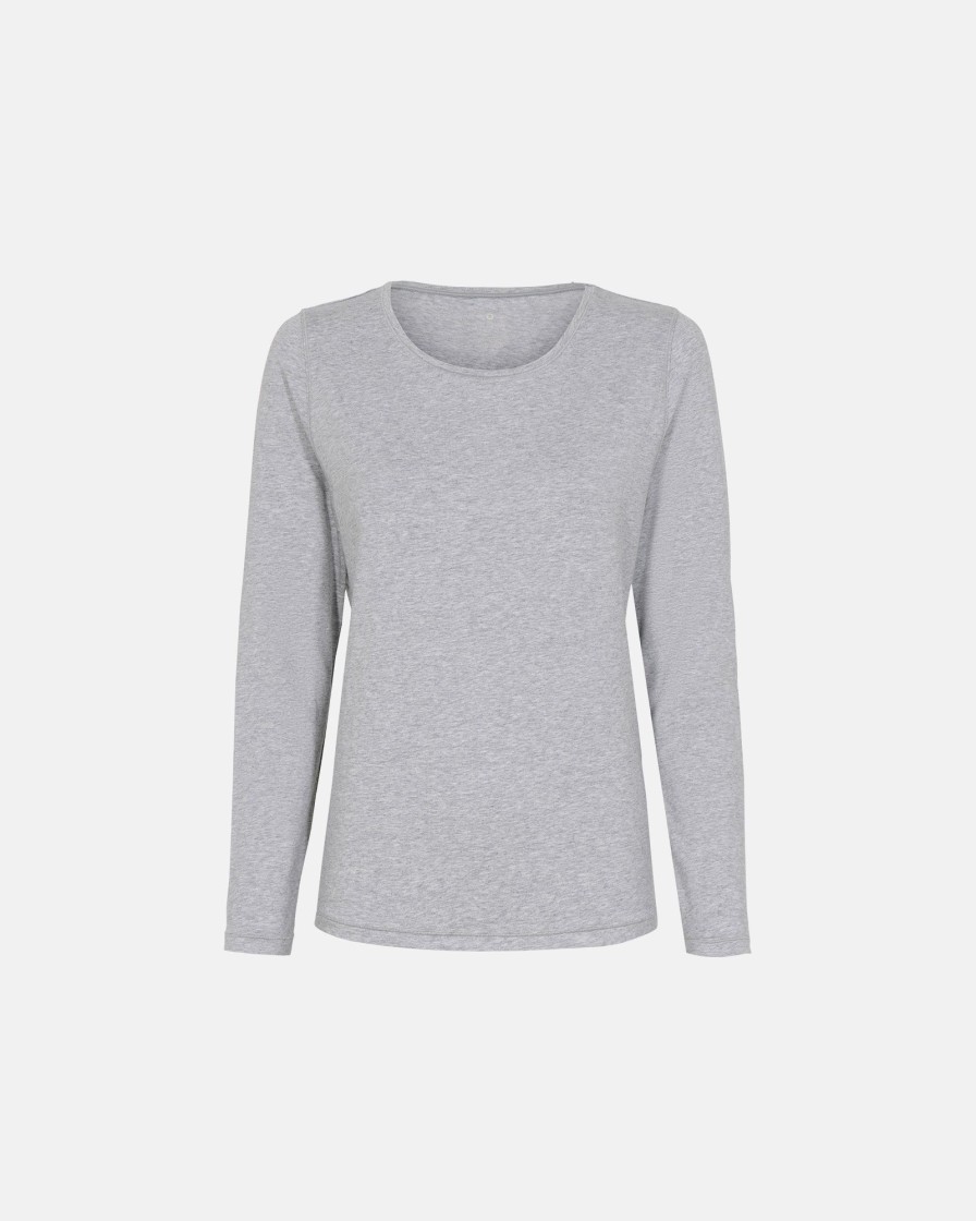 Kvinde JBS of Denmark Sweatshirts | Langaermet T-Shirt|Bambus|Lys Gra