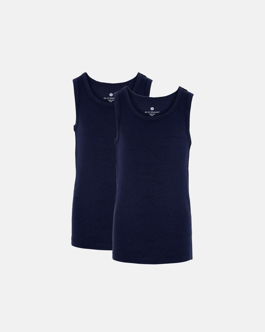 Dreng JBS of Denmark | 2-Pak Singlet|Bambus|Navy